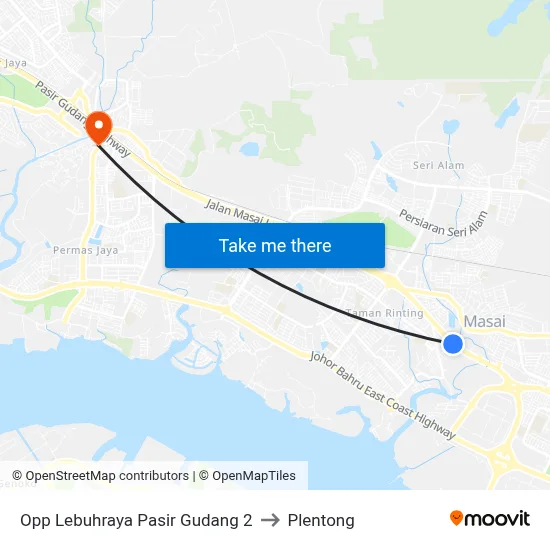 Opp Lebuhraya Pasir Gudang 2 to Plentong map