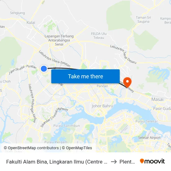Fakulti Alam Bina, Lingkaran Ilmu (Centre Point Cp) to Plentong map