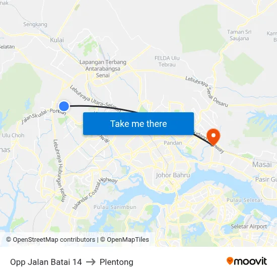 Opp Jalan Batai 14 to Plentong map