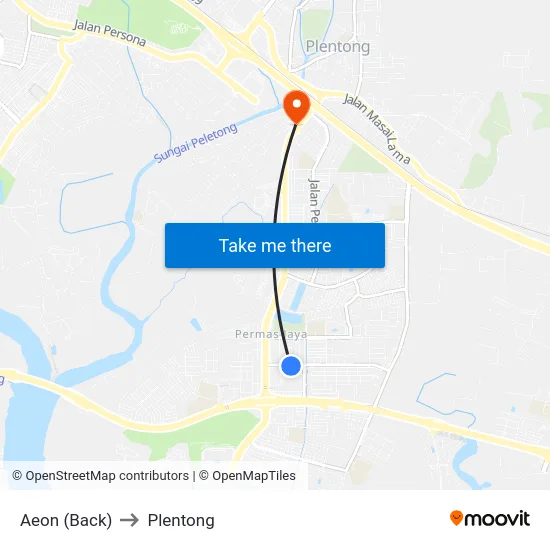 Aeon (Back) to Plentong map