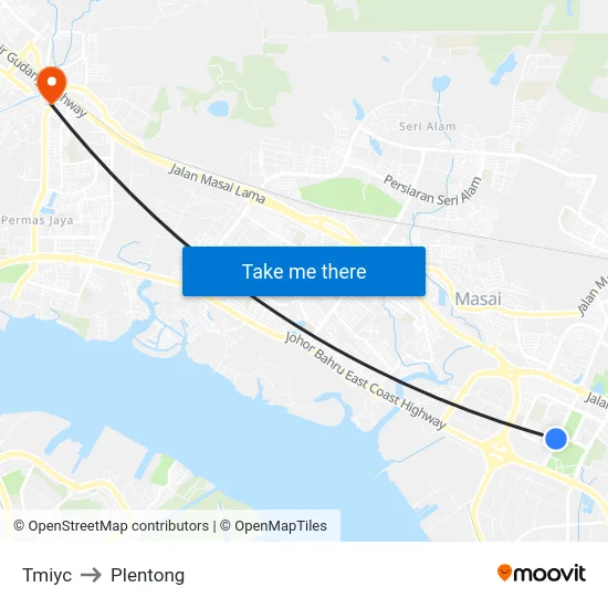 Tmiyc to Plentong map