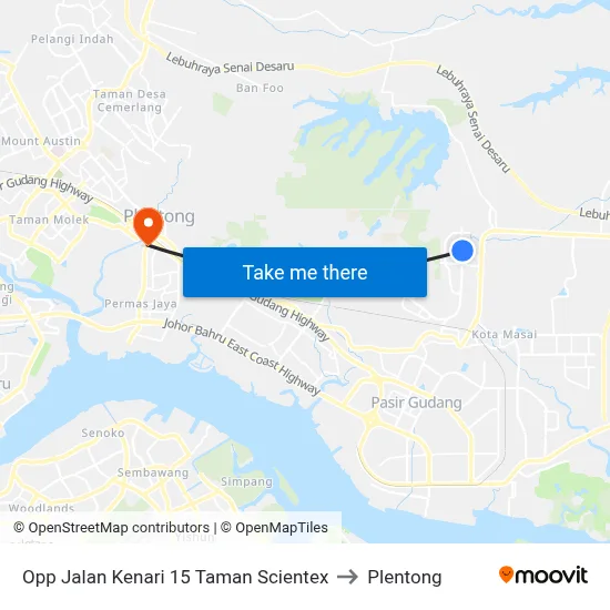 Opp Jalan Kenari 15 Taman Scientex to Plentong map