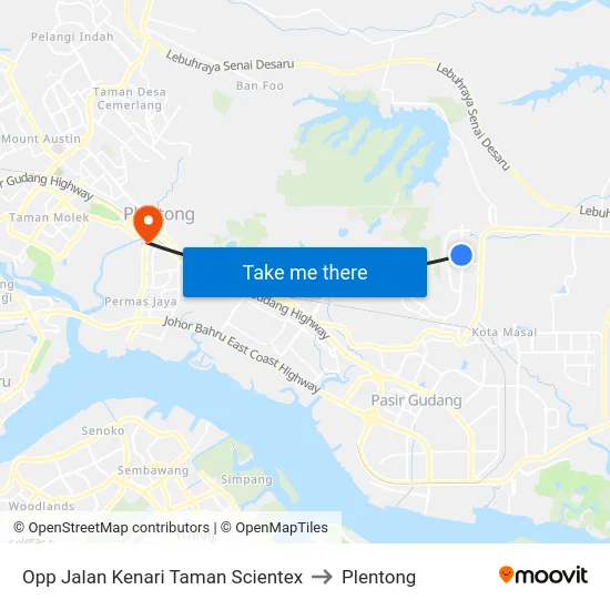 Opp Jalan Kenari Taman Scientex to Plentong map