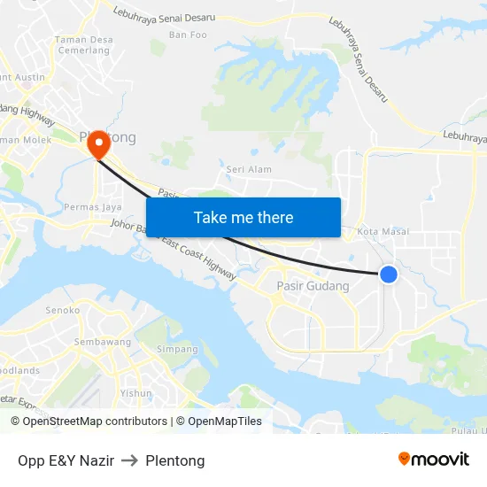 Opp E&Y Nazir to Plentong map