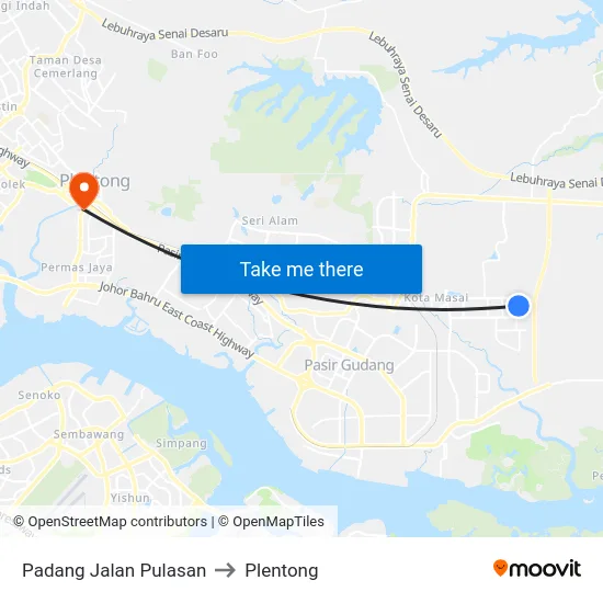 Padang Jalan Pulasan to Plentong map