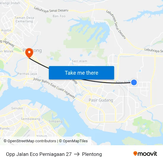 Opp Jalan Eco Perniagaan 27 to Plentong map