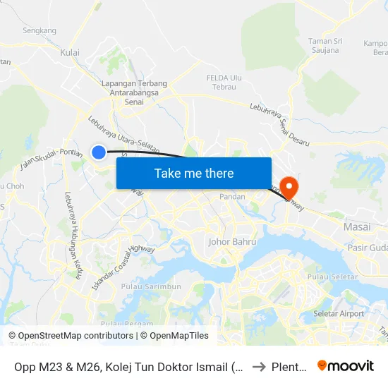 Opp M23 & M26, Kolej Tun Doktor Ismail (Ktdi), Utm to Plentong map