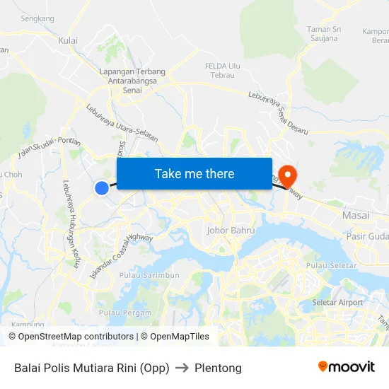 Balai Polis Mutiara Rini (Opp) to Plentong map
