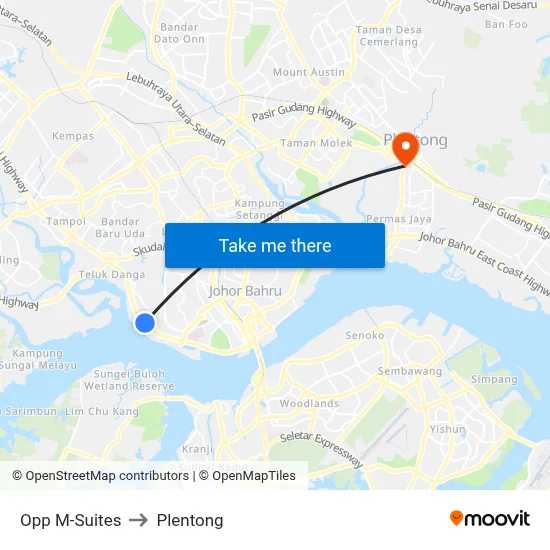 Opp M-Suites to Plentong map