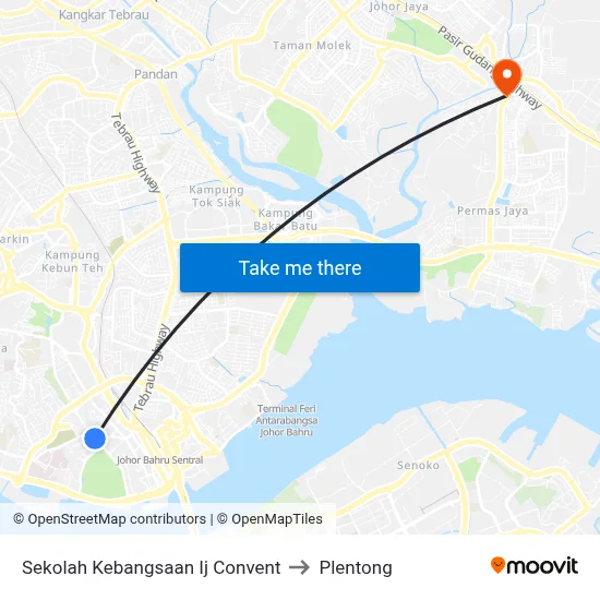 Sekolah Kebangsaan Ij Convent to Plentong map