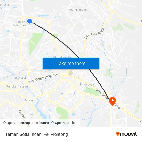 Taman Setia Indah to Plentong map