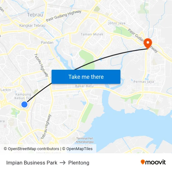 Impian Business Park to Plentong map