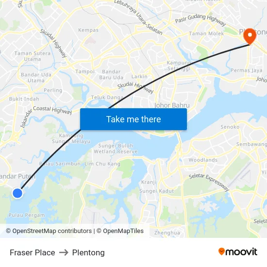 Fraser Place to Plentong map