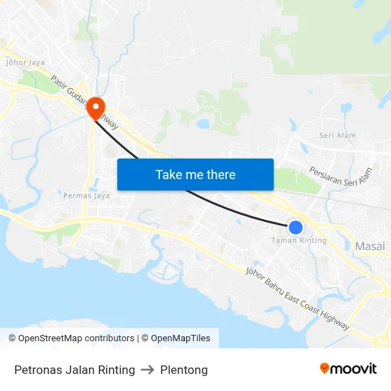 Petronas Jalan Rinting to Plentong map