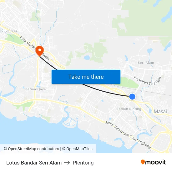 Lotus Bandar Seri Alam to Plentong map