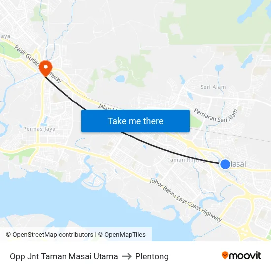 Opp Jnt Taman Masai Utama to Plentong map