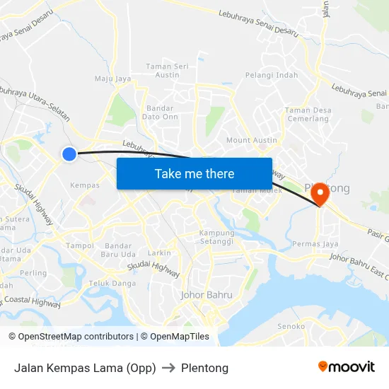 Jalan Kempas Lama (Opp) to Plentong map