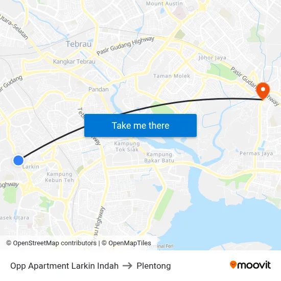 Opp Apartment Larkin Indah to Plentong map