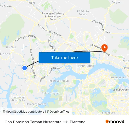 Opp Domino's Taman Nusantara to Plentong map