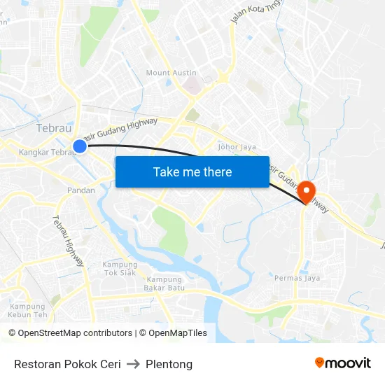 Restoran Pokok Ceri to Plentong map