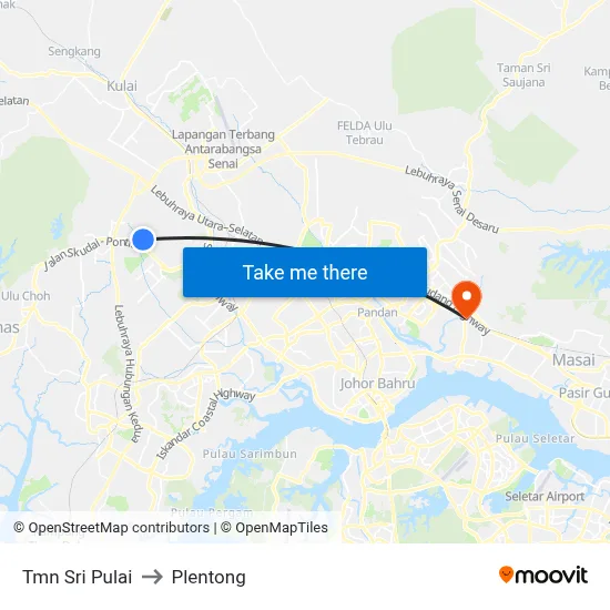 Tmn Sri Pulai to Plentong map