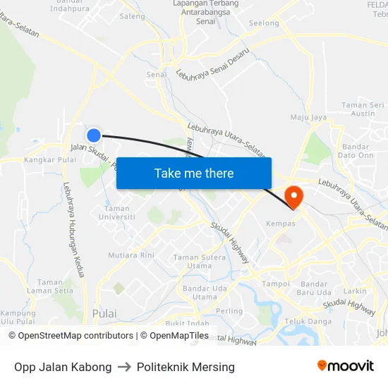 Opp Jalan Kabong to Politeknik Mersing map