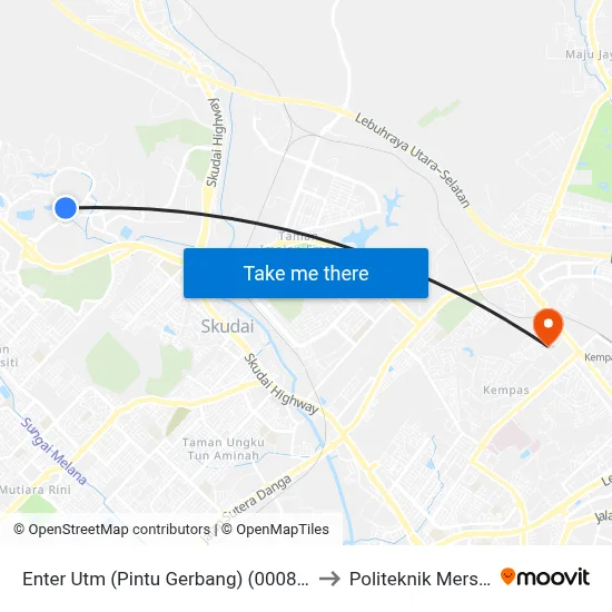 Enter Utm (Pintu Gerbang) (0008001) to Politeknik Mersing map