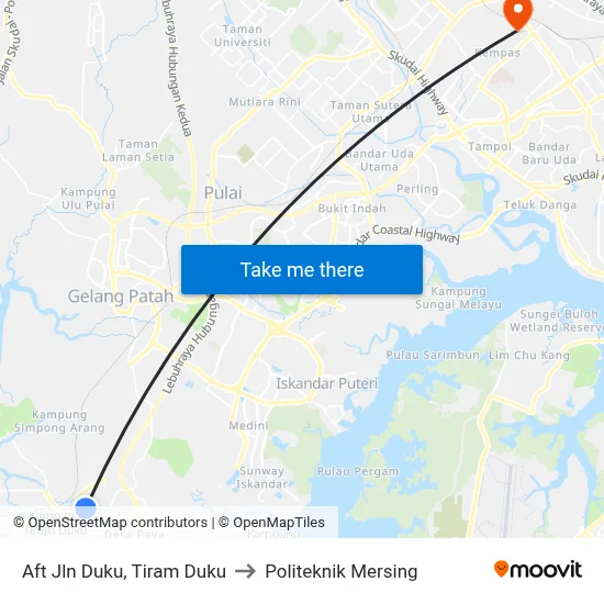 Aft Jln Duku, Tiram Duku to Politeknik Mersing map