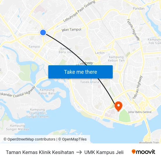 Taman Kemas Klinik Kesihatan to UMK Kampus Jeli map