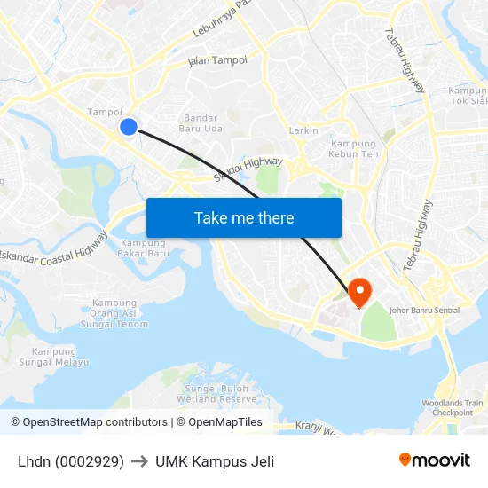 Lhdn (0002929) to UMK Kampus Jeli map