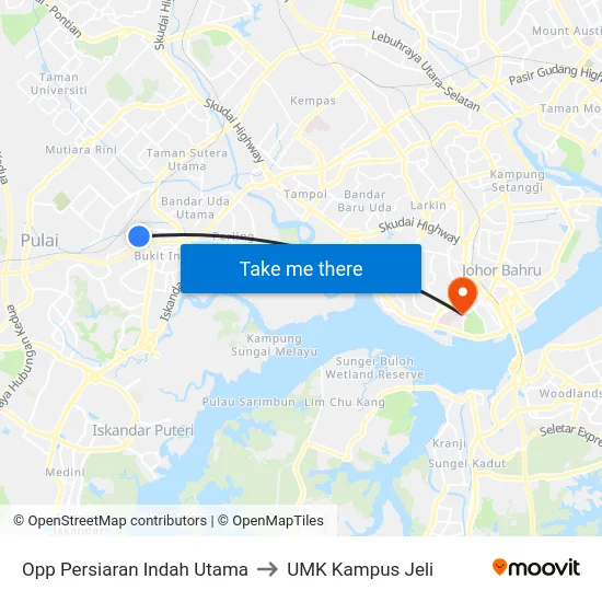 Opp Persiaran Indah Utama to UMK Kampus Jeli map