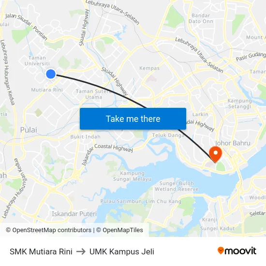SMK Mutiara Rini to UMK Kampus Jeli map