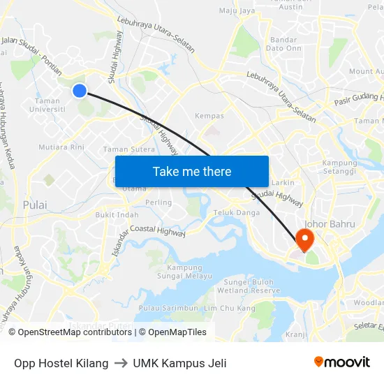 Opp Hostel Kilang to UMK Kampus Jeli map