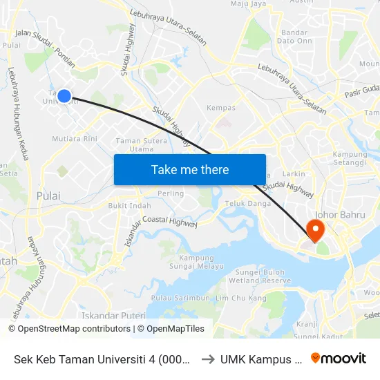 Sek Keb Taman Universiti 4 (0004365) to UMK Kampus Jeli map