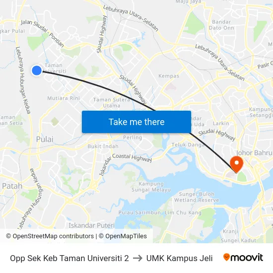 Opp Sek Keb Taman Universiti 2 to UMK Kampus Jeli map