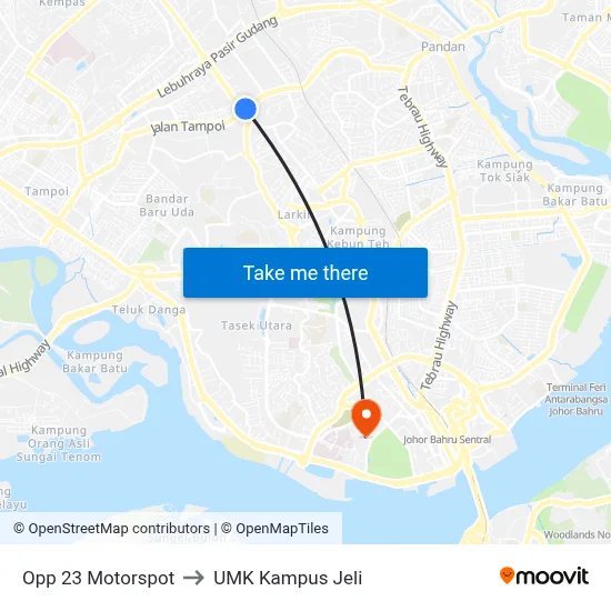 Opp 23 Motorspot to UMK Kampus Jeli map