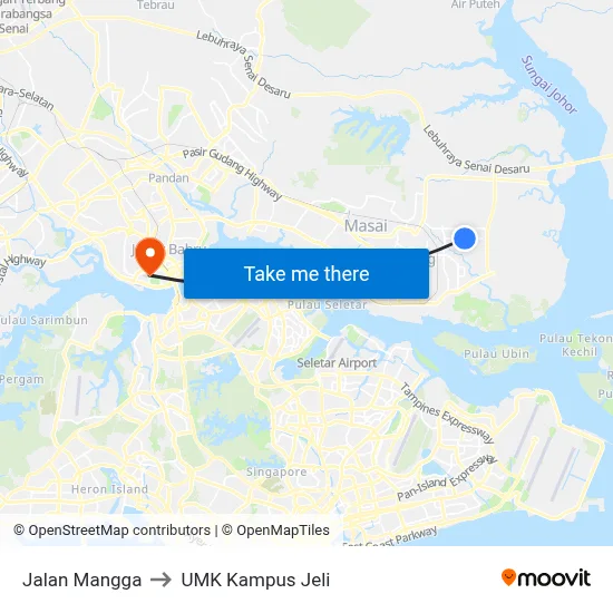 Jalan Mangga to UMK Kampus Jeli map