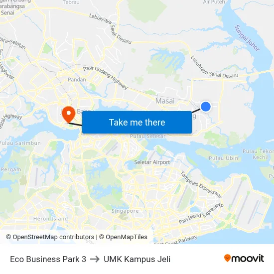 Eco Business Park 3 to UMK Kampus Jeli map