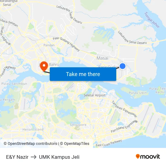 E&Y Nazir to UMK Kampus Jeli map