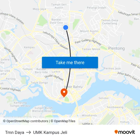 Tmn Daya to UMK Kampus Jeli map