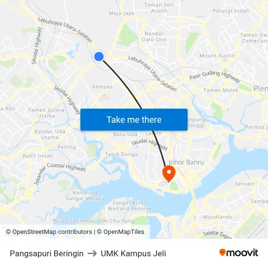 Pangsapuri Beringin to UMK Kampus Jeli map