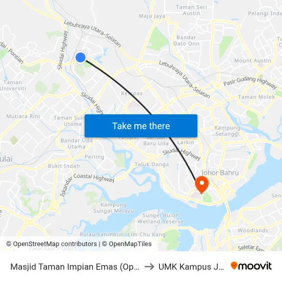 Masjid Taman Impian Emas (Opp) to UMK Kampus Jeli map