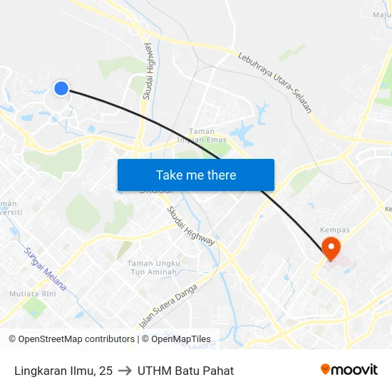 Lingkaran Ilmu, 25 to UTHM Batu Pahat map