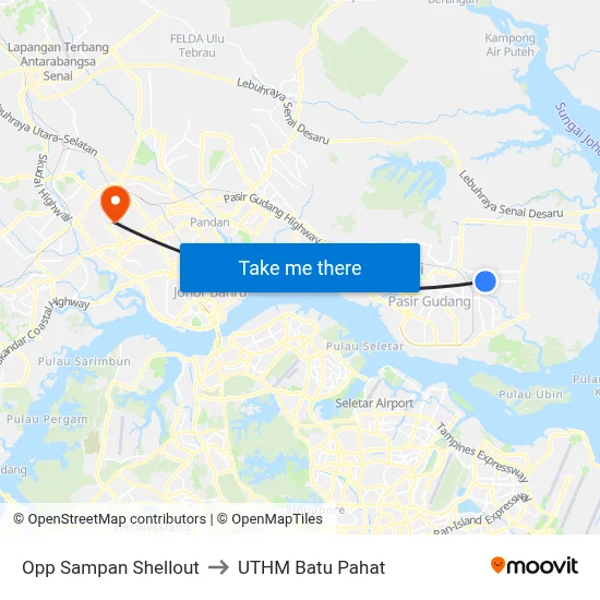 Opp Sampan Shellout to UTHM Batu Pahat map