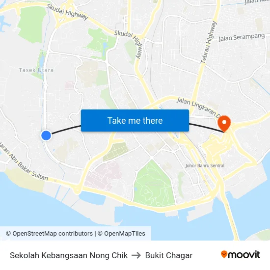 Sekolah Kebangsaan Nong Chik to Bukit Chagar map