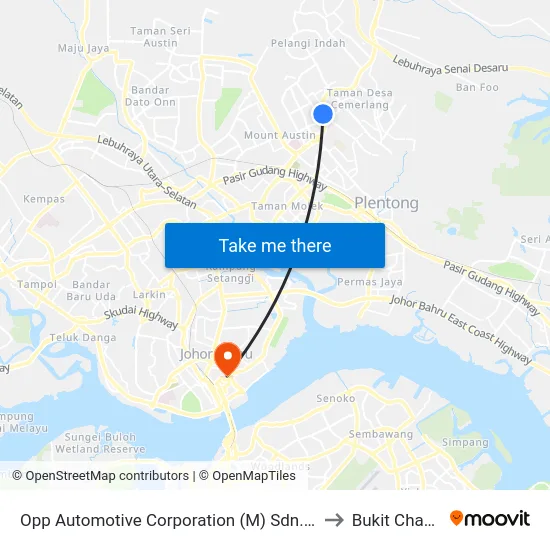 Opp Automotive Corporation (M) Sdn. Bhd to Bukit Chagar map