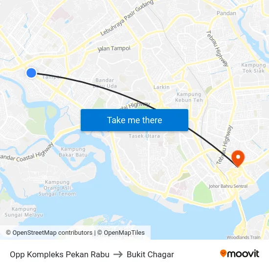 Opp Kompleks Pekan Rabu to Bukit Chagar map