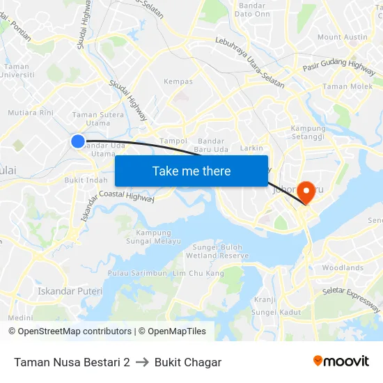 Taman Nusa Bestari 2 to Bukit Chagar map