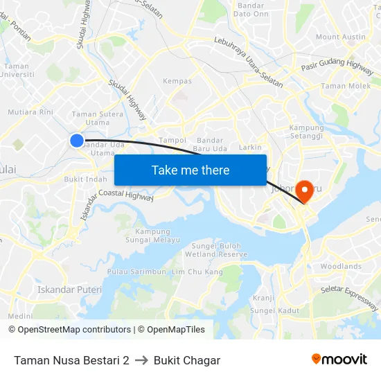 Taman Nusa Bestari 2 to Bukit Chagar map