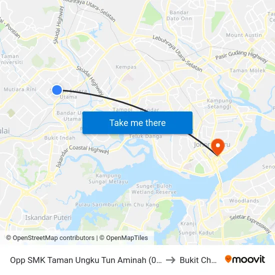 Opp SMK Taman Ungku Tun Aminah (0007602) to Bukit Chagar map